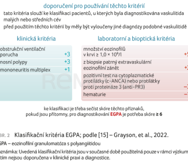 OBR. 2 Klasifi kační kritéria EGPA; podle [15] – Grayson, et al., 2022.