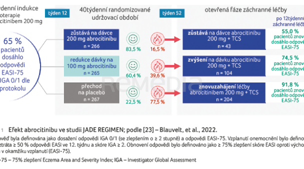 OBR. 1 Efekt abrocitinibu ve studii JADE REGIMEN