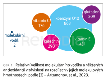 OBR. 1 Relativní velikost molekulárního vodíku