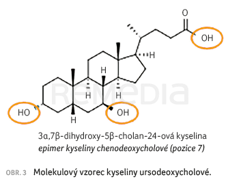OBR. 3 Molekulový vzorec kyseliny ursodeoxycholové