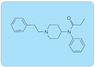 Obr. 1  Chemický strukturní vzorec fentanylu. 