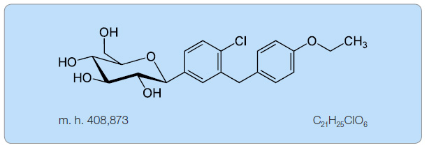 Obr. 1 Chemický strukturní vzorec dapagliflozinu.