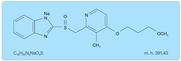  Obr. 1 Chemický strukturní vzorec rabeprazolu.