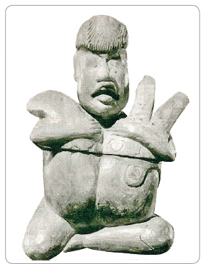 Obr. 2 Olmécká nádoba ve tvaru srdce (Mexiko, kolem roku 1000 př. Kr.); převzato z [8] – Vinken, 2000.