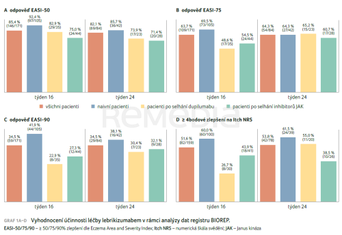 Účinnost a bezpečnost lebrikizumabu u pacientů s atopickou dermatitidou – analýza z registru BIOREP