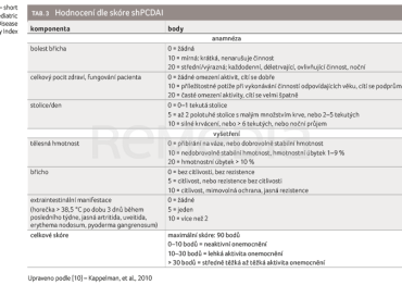 TAB. 3 Hodnocení dle&nbsp;skóre shPCDAI